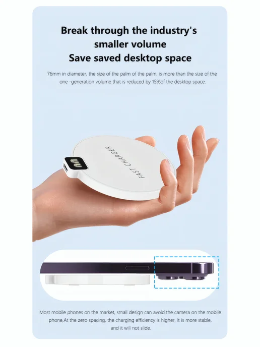 Беспроводная зарядка для iphone и Android 15W, 15 Вт, фото 4
