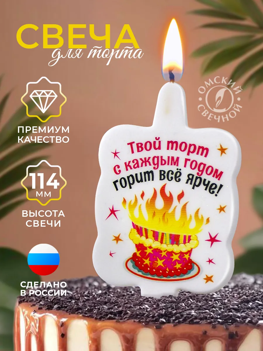 свеча тортовая с юмором Твой торт горит