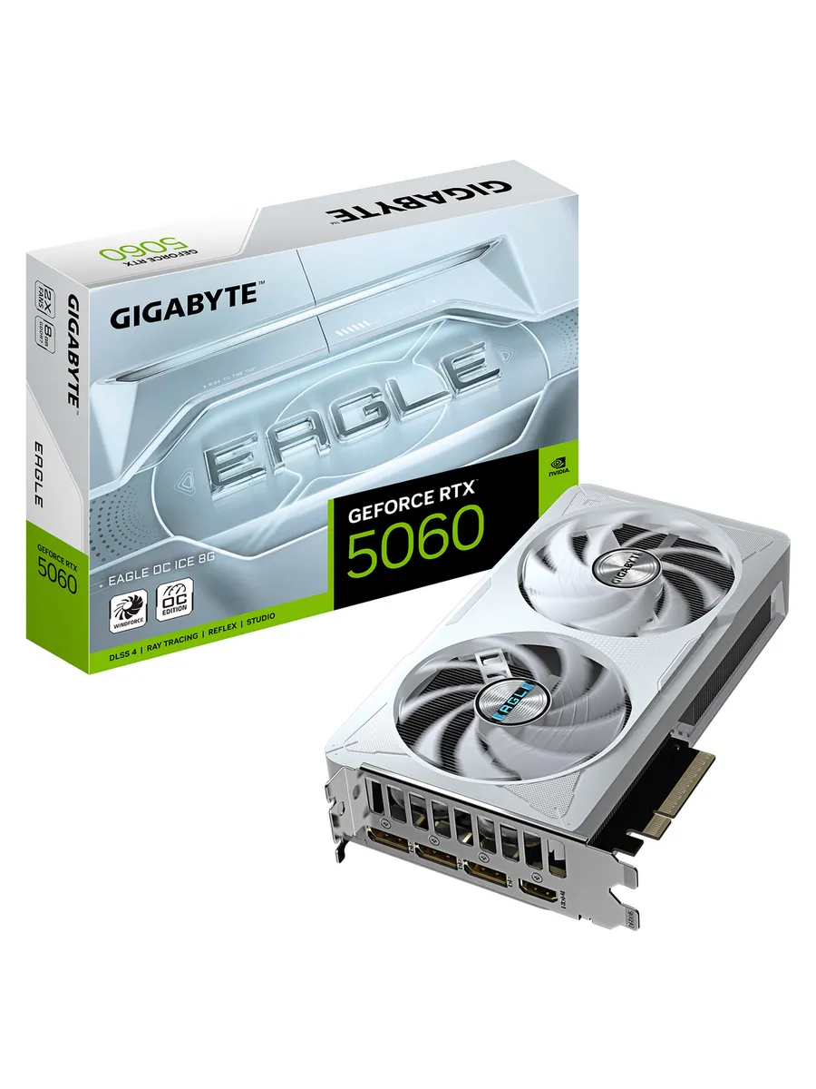 Gigabyte Видеокарта RTX 5060 8 ГБ RTL (GV-N5060EAGLEOC ICE-8GD)