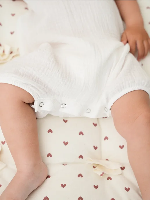AMbaby Ромпер для новорожденных и малышей из муслина, белый, фото 5
