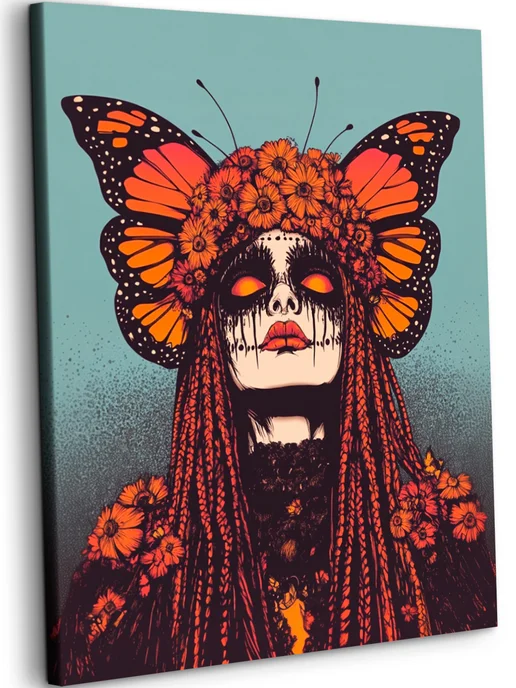Art on Canvas Королева бабочек Картина по номерам на холсте 40х50 см, 40x50 см