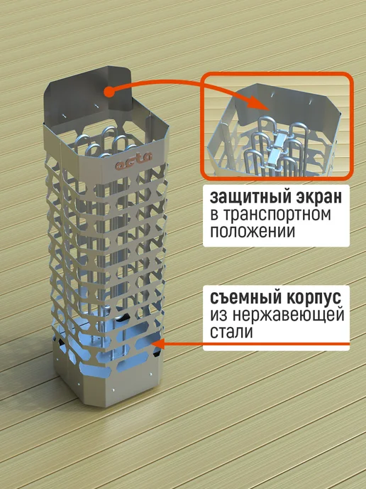 СТЭН Печь электрическая 12кВт (электрокаменка) нержавеющая сталь, вариант, фото 4