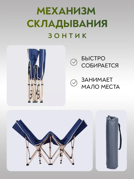 EcoCountry Раскладушка кровать складная туристическая, синий, фото 4