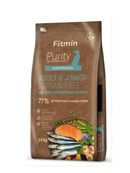 Сухой корм Fitmin Взр для собак, беззерновой, крупные, средние, щенки, 12 кг