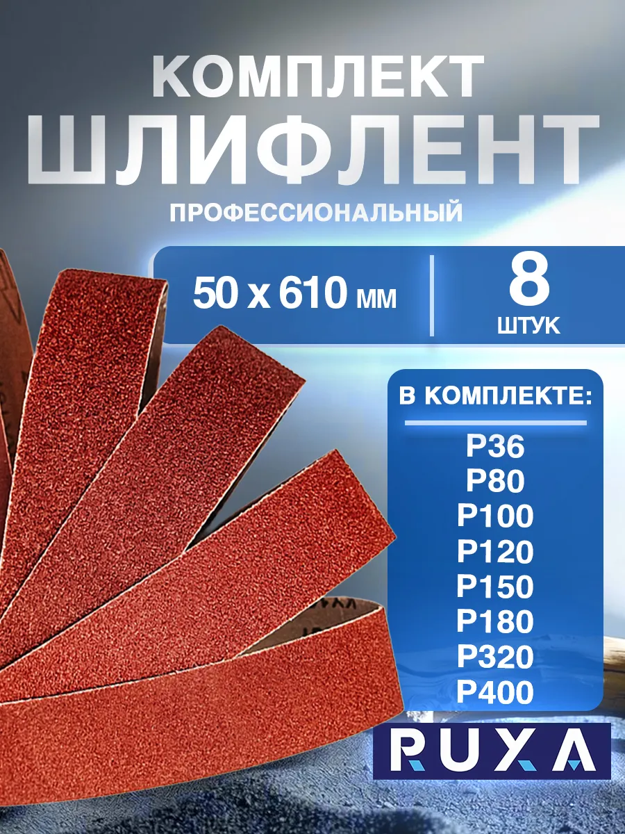 Набор лент для гриндера 610*50 Р36 - Р400 8шт