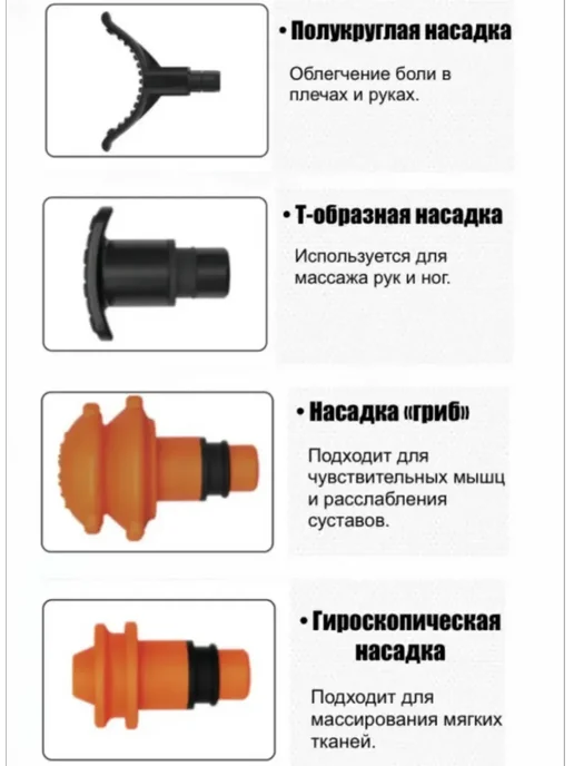 Health Choice Перкуссионный массажер пистолет для тела и спины, серый, фото 7