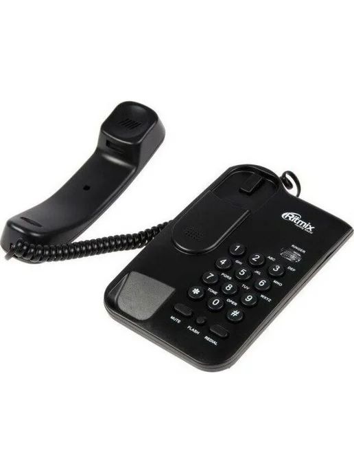 RITMIX Стационарный телефон проводной для дома офиса RT-311 White, черный, фото 3