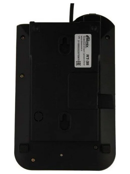 RITMIX Стационарный телефон проводной для дома офиса RT-311 White, черный, фото 4