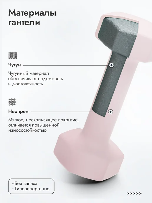 PROIRON Гантели 2 кг 2 шт для фитнеса женские, 1,5 кг, 2 шт, фото 2