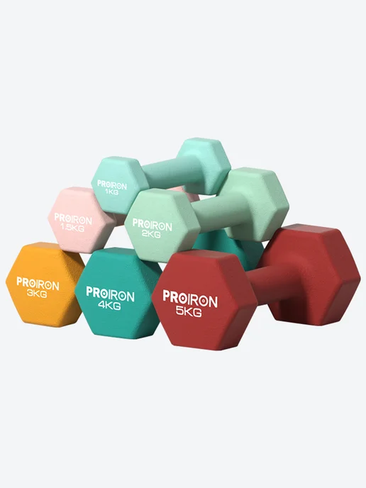 PROIRON Гантели 2 кг 2 шт для фитнеса женские, 1,5 кг, 2 шт, фото 7