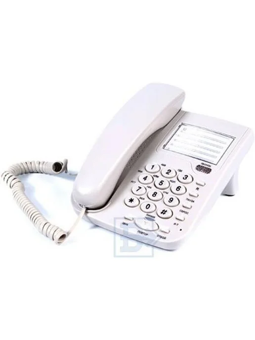 Вектор Стационарный телефон проводной для дома и офиса 555 06 IVORY, вариант, фото 2