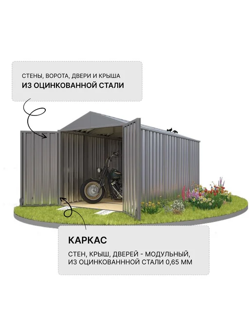 SKOGGY Сарай металлический секционный 2м, 5 м, фото 2