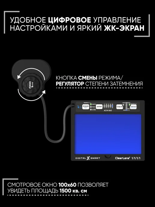STARTWELD Маска сварочная хамелеон START DIGITAL X SMART 51ST04X, черный, фото 4
