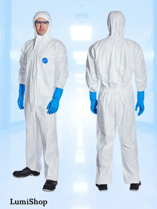 Tyvek/Комбинезоны Одноразовые/Защитный костюм Одноразовый медицинский защитный комбинезон 10шт, 10 шт, фото 5