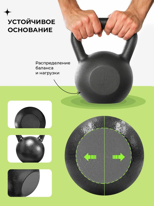 PROIRON Гиря 16 кг чугунная для фитнеса, 4 кг, фото 4