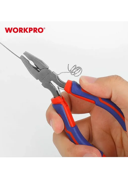 WORKPRO Плоскогубцы-мини 110 мм CR-V WP231097, синий, фото 4