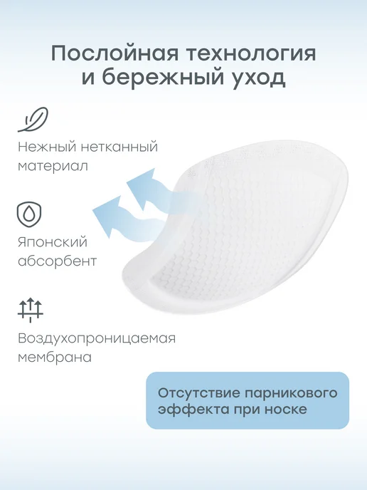 Happy Baby Одноразовые лактационные прокладки для груди, 60 шт, 60 шт, фото 3