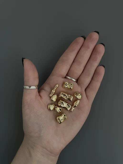 All for jewels Бусины для рукоделия разделители неровные золотистые 10 шт, 10 шт, фото 5