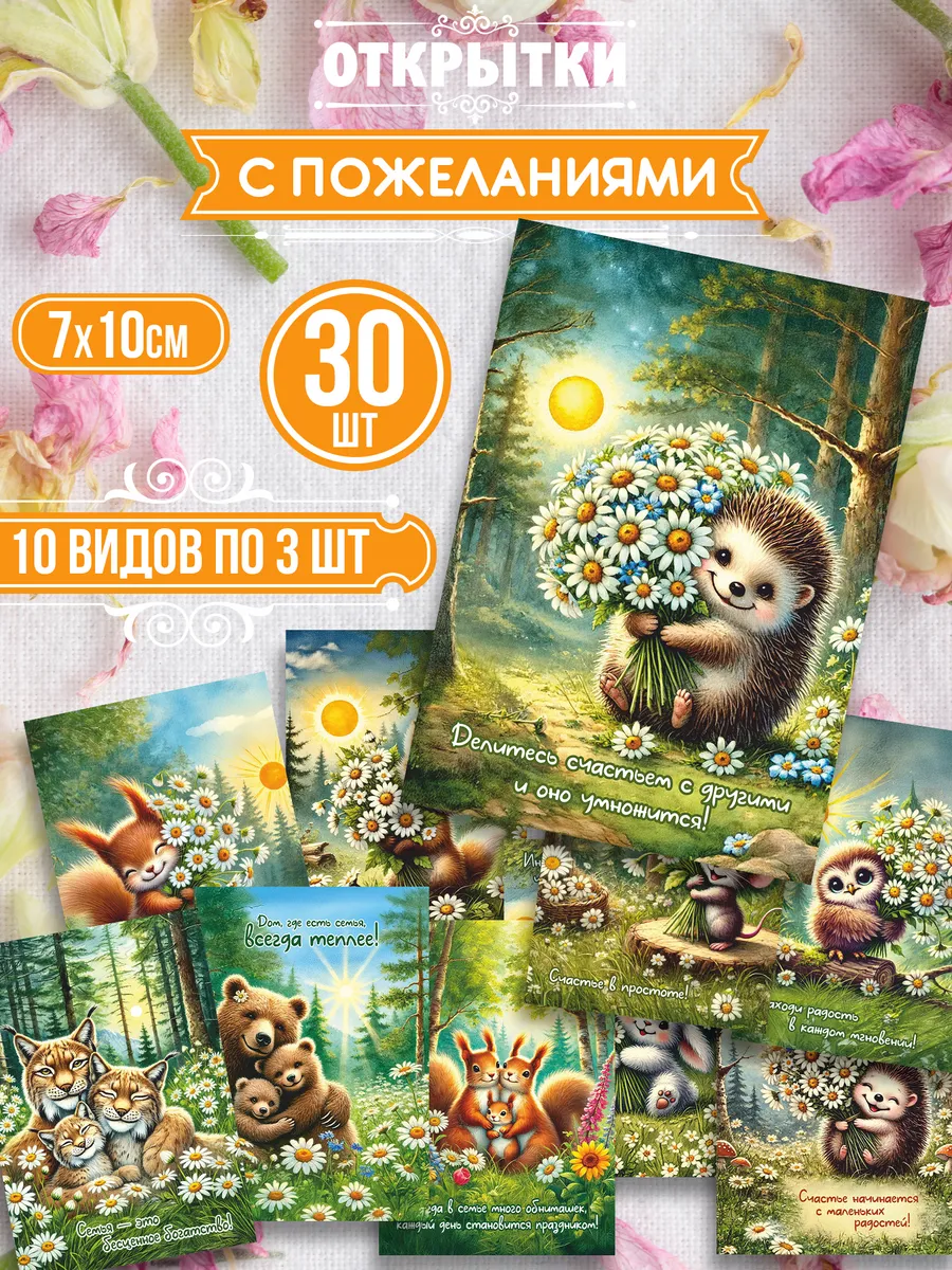 30 шт открытки с пожеланиями