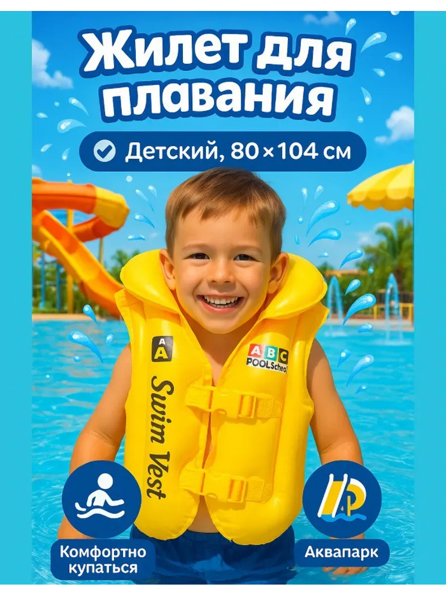 Спасательный детский жилет для плавания от 1 года -3 лет