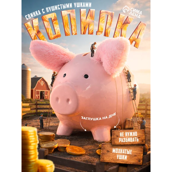 Копилка для денег свинка, статуэтка для интерьера
