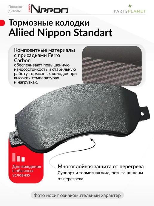 ALLIED NIPPON Тормозные колодки задние на Фольксваген Пассат, Шкода Кодиак, вариант, фото 6