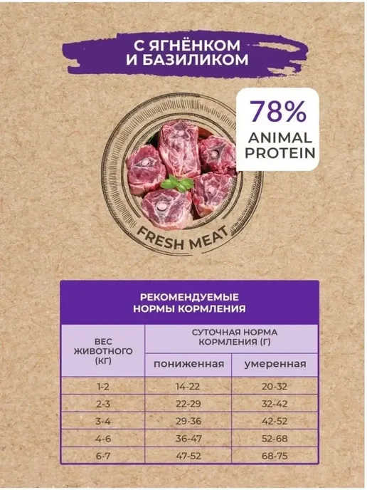 Сухой корм Best dinner Базилик для собак, крупные, средние, ягненок, 3 кг, фото 4