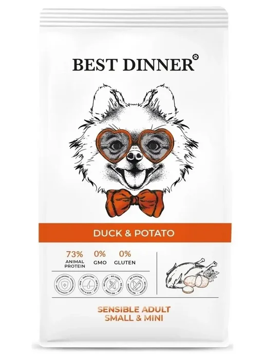 Сухой корм Best dinner Картофелем для собак, мелкие, утка, 3 кг, фото 2