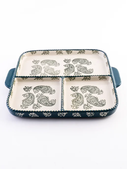 Менажница керамика секционная квадратная с ручками - фото 8