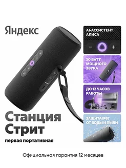 Портативная колонка Станция Стрит с Алисой, 30 Вт Яндекс 432767362 купить за 10 489 ₽ в интернет‑магазине Wildberries
