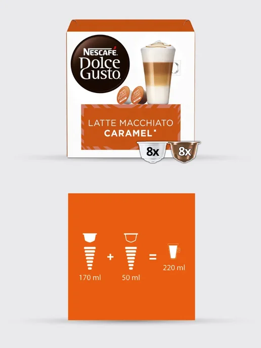 Nescafe Dolce Gusto Капсулы для кофемашины Dolce Gusto Latte Macchiato Caramel, Капсулы Macchiato, фото 3