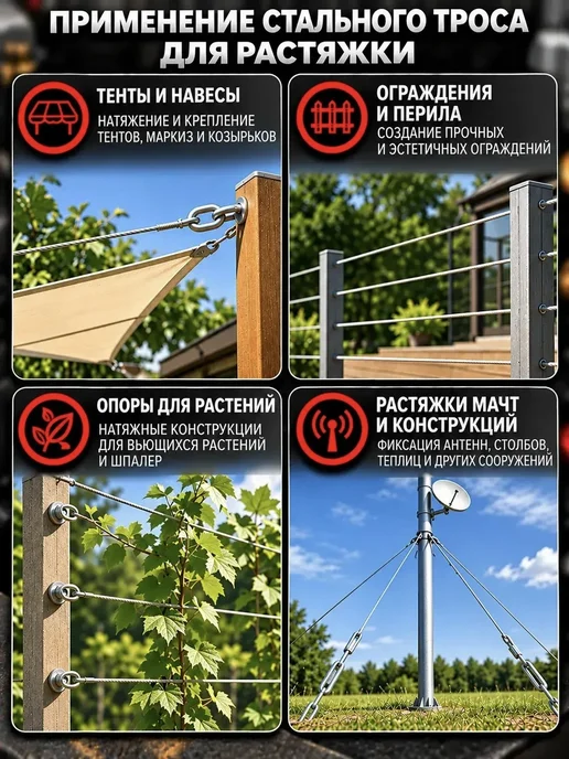 23 Болта Крепёж Трос стальной d2 ОЦ без оплетки, 30 м, 40 м, фото 3