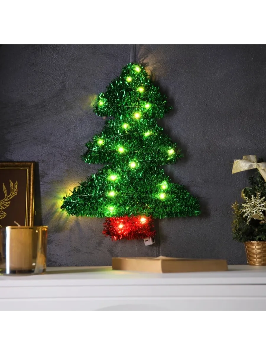 Светодиодная фигура Елочка зеленая 36 см 20 LED