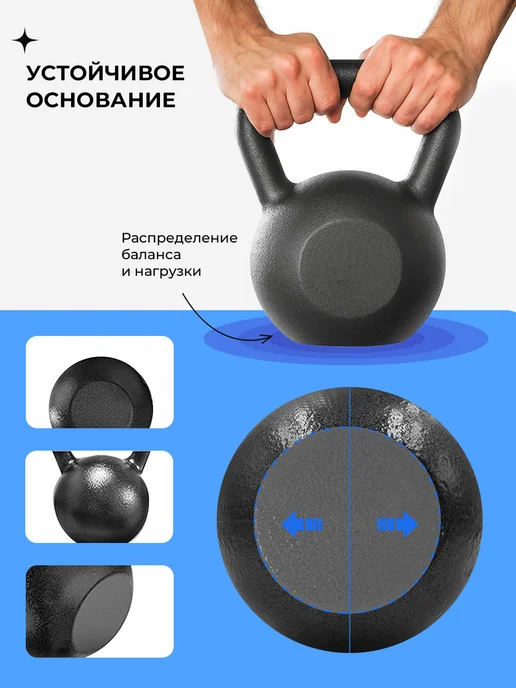 PROIRON Гиря 16 кг чугунная для фитнеса, 12 кг, фото 5