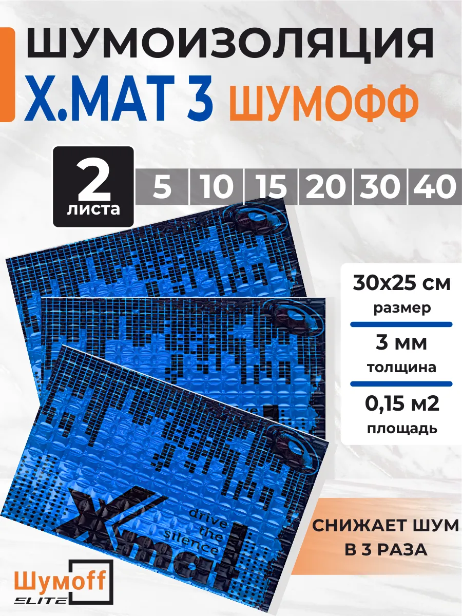Виброизоляция 3 мм шумоизоляция для авто Иксмат 3