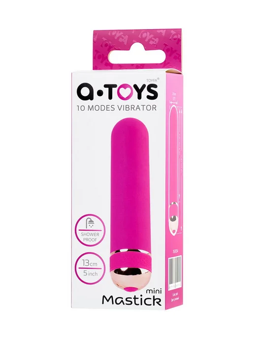 TOYFA-A-TOYS Нереалистичный вибратор A-Toys by TOYFA Mastick mini, розовый, фото 7