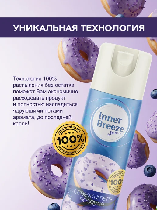 Освежитель воздуха Черничный пончик ароматизатор 300 мл, 300 мл, фото 5