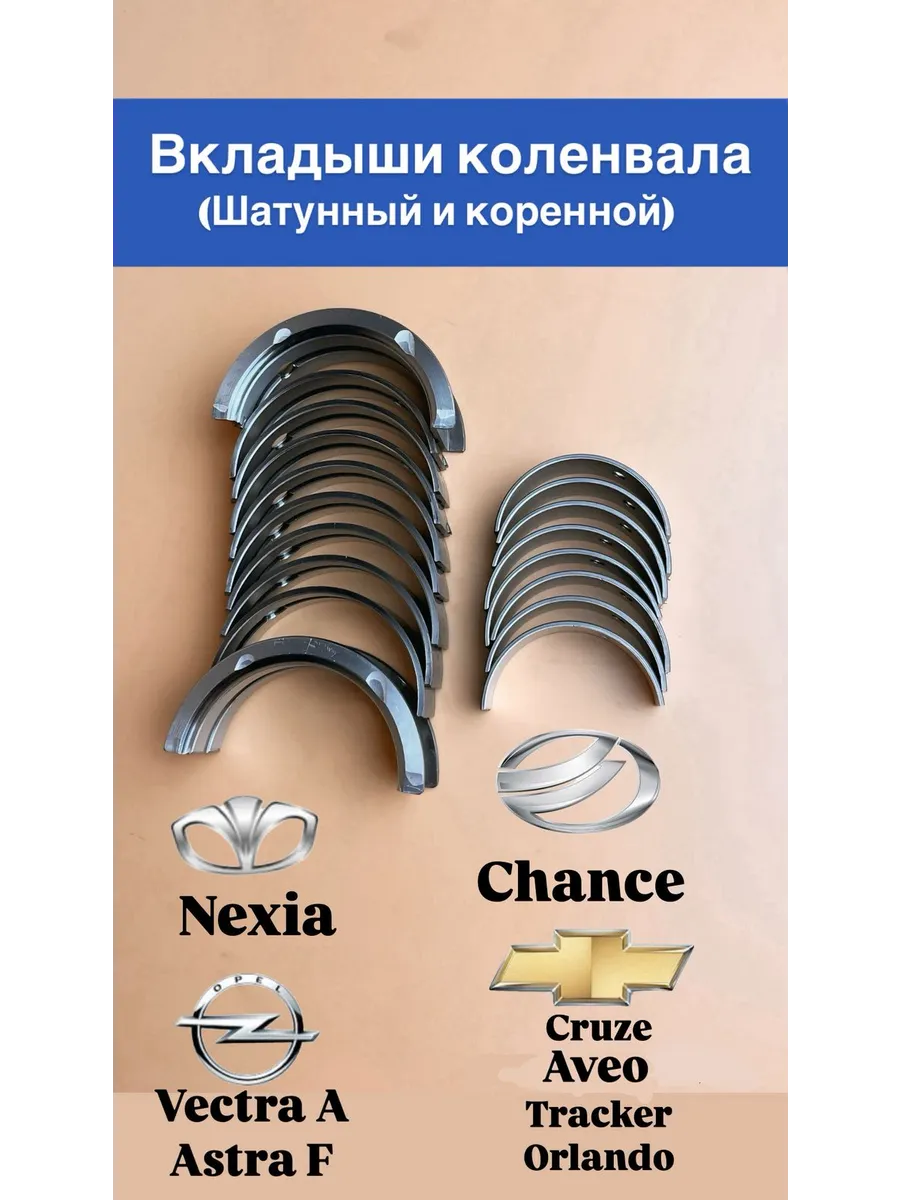 Комплект вкладышей коленвала Вектра, Нексия, Круз