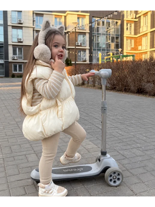 smalliber kids Костюм для девочки в садик с лонгсливом, бежевый, фото 8