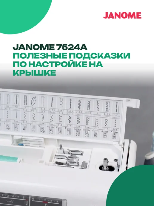 janome Швейная машинка 7524A с чехлом, белый, фото 2