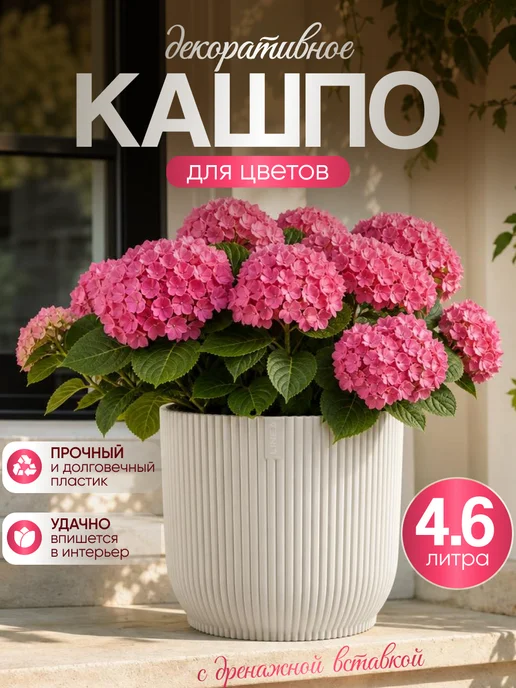 ELF plast Кашпо для цветов декоративное 2,3 л, 4,6 л