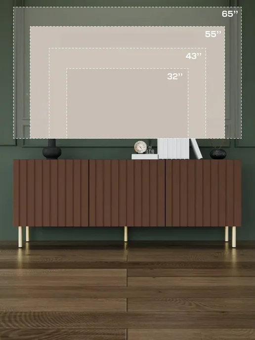 ИЗУМЛИТ Тумба под телевизор Вертикаль 200х44х36.6 см, 150x44x36.6 см, фото 3