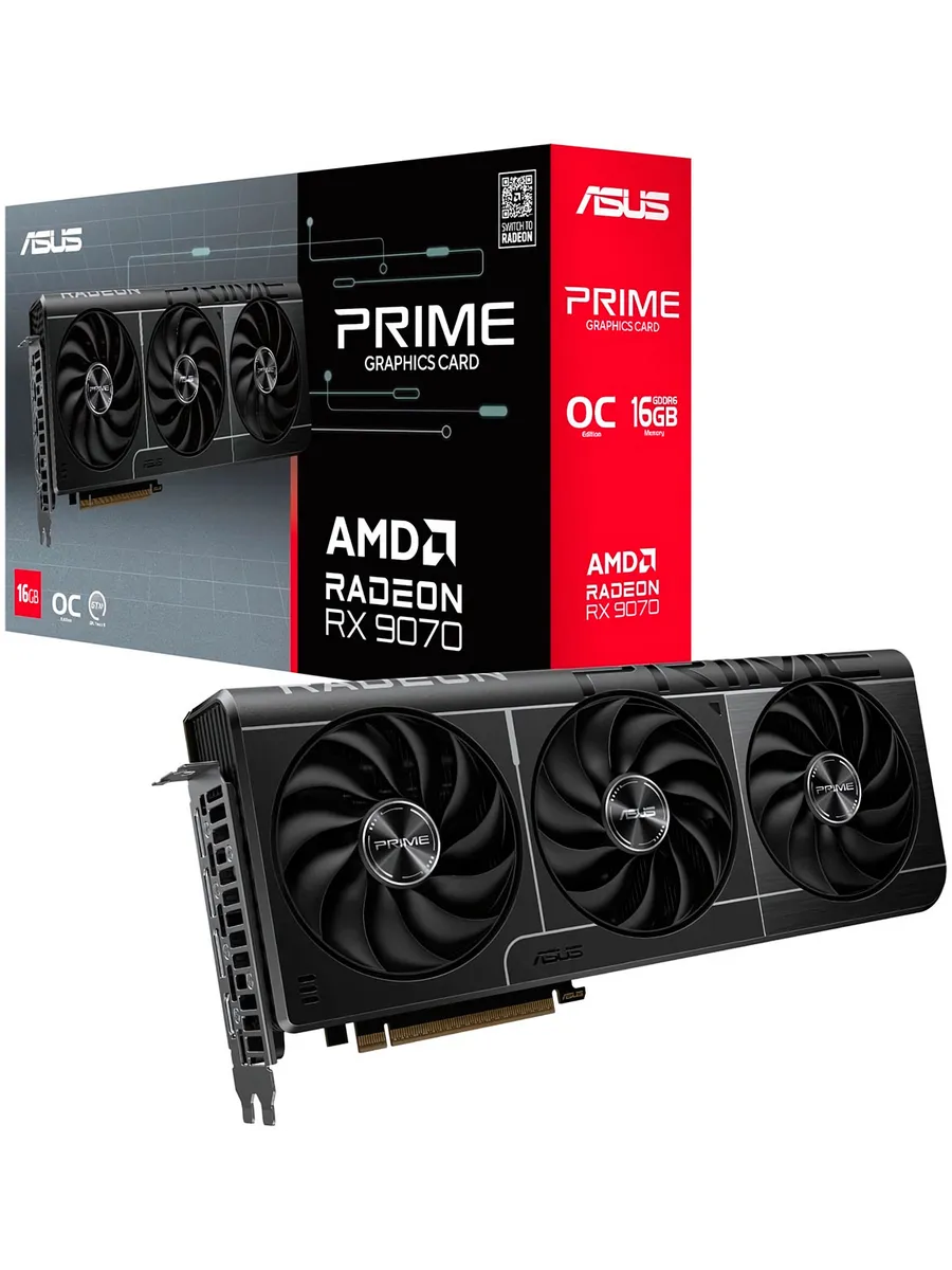 Видеокарта Radeon RX 9070 OC 16Gb (PRIME-RX9070-O16G) Asus 433791200 купить в интернет‑магазине Wildberries