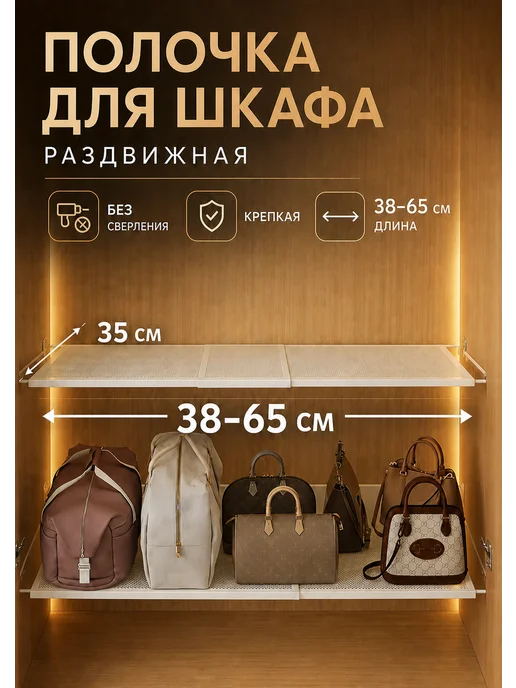 Полка на полке Полка для шкафа, кухни, кладовой, 1 шт, 1 шт