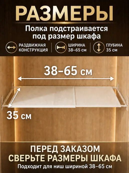 Полка на полке Полка для шкафа, кухни, кладовой, 1 шт, 1 шт, фото 2