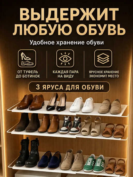 Полка на полке Полка для шкафа, кухни, кладовой, 1 шт, 1 шт, фото 4