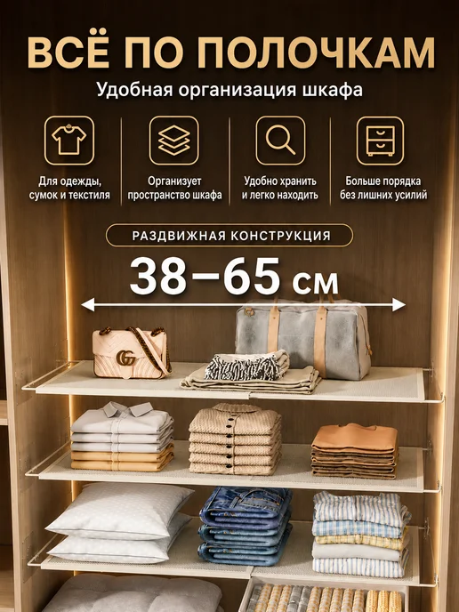 Полка на полке Полка для шкафа, кухни, кладовой, 1 шт, 1 шт, фото 5