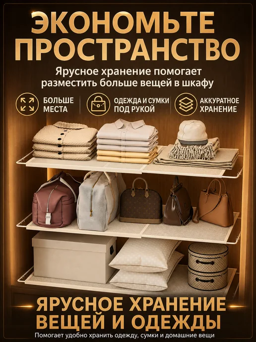 Полка на полке Полка для шкафа, кухни, кладовой, 1 шт, 1 шт, фото 7