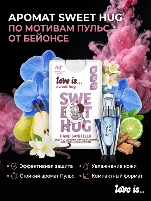 Love Is Набор Антисептик санитайзер кожный для рук 3 шт по 20 мл, 3 шт, 20 мл, фото 3