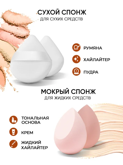 Twinkle Box Бьюти-блендер в футляре и пуховка, бежевый, фото 8